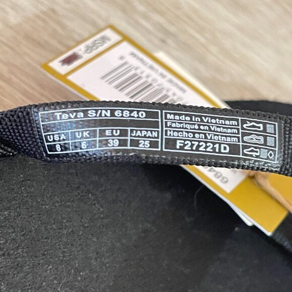 New Teva Sandals 8 Olowahu Strappy Mix B Black on Black NWT - Picture 13 of 16